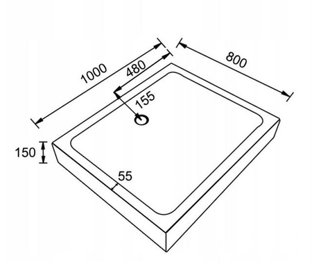 Brodzik prostokątny 100 cm x 80 cm 23178188