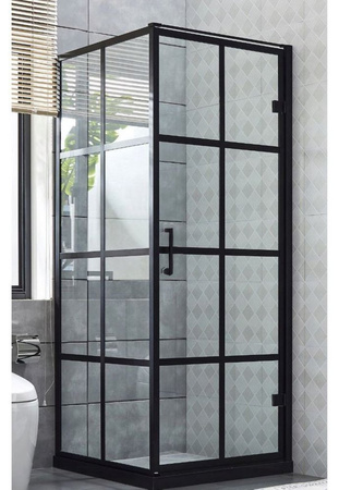 Kabina prysznicowa kwadratowa kratka czarna 80x80 23178191