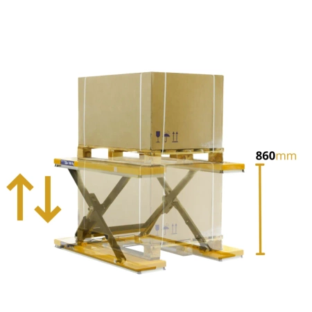 Stół podnośny nożycowy do palet w kształcie litery U (udźwig: 3000kg, wymiary platformy: 1600x1180 mm, wysokość podnoszenia min/max: 160-760 mm) 80183110