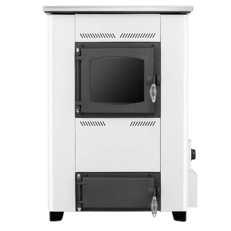 Kuchnia węglowa kocioł piec CO z płaszczem wodnym 25-27kW (kolor: biały, średnica wylotu spalin: 148 mm) - spełnia anty-smogowy EkoProjekt 99682659