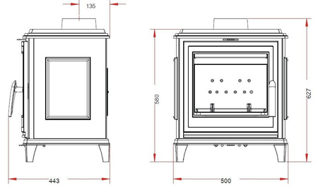 Piec wolnostojący 5kW Sedan S Plus (wylot spalin: góra, kolor: antracyt) - spełnia anty-smogowy EkoProjekt 86865693