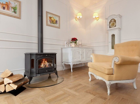 Piec wolnostojący koza 10kW K9 ASDP z wylotem spalin fi 130, Gratis: Rozeta stalowa okrągła fi 130 + Rura stalowa 130/1m + Kolano ruchome 130/90 - spełnia anty-smogowy EkoProjekt 30079561