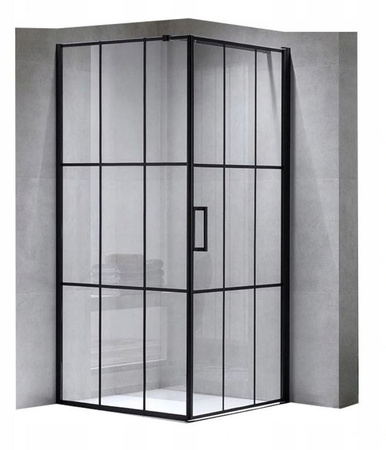 Kabina prysznicowa 80x80 szkło 6mm kwadrat czarna 23178255