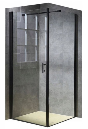 Kabina prysznicowa 90x90 szkło 6mm kwadrat czarna 23178196