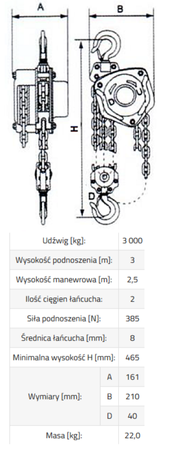 IMPROWEGLE Wyciągarka łańcuchowa (udźwig: 3000 kg, wysokość podnoszenia: 3 m) 33981550