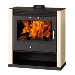 Piec piecyk kominek na drewno 13kW z płaszczem wodnym (kolor: kość słoniowa) - spełnia anty-smogowy EkoProjekt 48282273