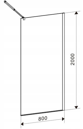 Ścianka prysznicowa 80 cm asymetryczna kratka szkło 8mm 23179602