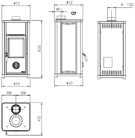 POMA Piec wolnostojący 6,6kW (kolor: czarny) - spełnia anty-smogowy EkoProjekt 88872746
