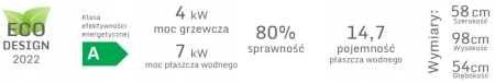 Piec kominek na drewno z płaszczem wodnym 11kW - spełnia anty-smogowy EkoProjekt 48283281