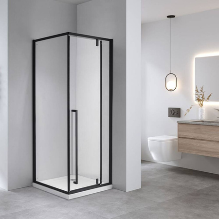 Kabina prysznicowa czarna kwadratowa 90x90 szkło 6mm 23178198