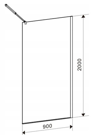 Ścianka prysznicowa 90 cm asymetryczna kratka szkło 8mm 23179603
