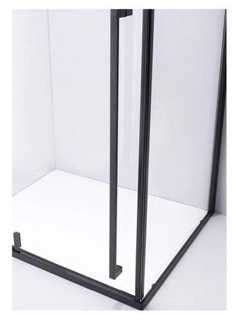 Kabina prysznicowa 120x80 czarna szkło 6mm 23178245