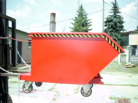 Pojemnik uchylny 450 litrów na kołach Ø 160, wersja na kołach aluminiowo-poliuretanowych Ø 160 mm bez sita ociekowego i zaworu 16083218