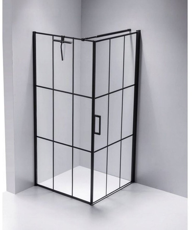Kabina prysznicowa 80x80 szkło 6mm kwadrat czarna 23178255