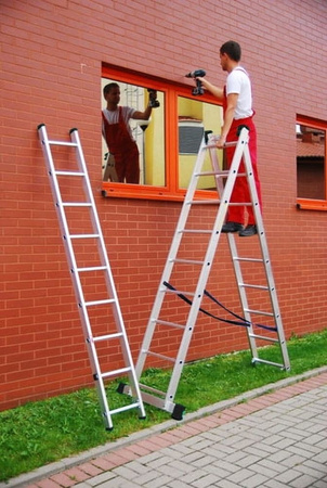 Drabina aluminiowa uniwersalna 3x7 Professional na schody (wysokość robocza: 5,30m) 99674911