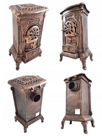 Piec żeliwny koza 9-11kW na drewno (kolor: złoty) 57680086