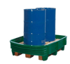 Wanna zabezpieczająca z polietylenu (PE), na na 2 beczki 200l, zielona 1500x1150x400 225L 72279432