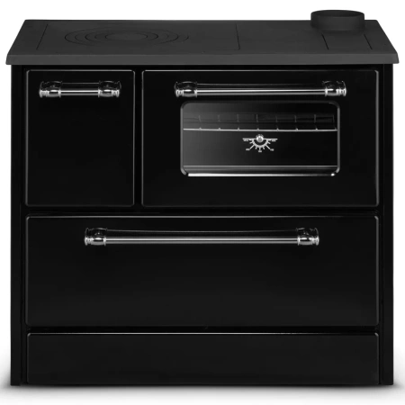 Kuchnia na drewno piec kominek koza kuchnia kocioł CO z płaszczem wodnym 16,15kW (kolor: czarny, średnica wylotu spalin: 130 mm) - spełnia anty-smogowy EkoProjekt 99683163