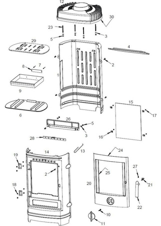 Piec wolnostojący 8kW Chatel (kolor: emalia antracyt) - spełnia anty-smogowy EkoProjekt 86876405