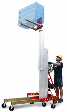 Podnośnik towarowy z wciągarką z automatycznym hamulcem (maks. wysokość podnoszenia: 3,55 m, maks. udźwig: 440kg) 27481904