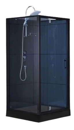 Kabina prysznicowa narożna 90x90 niski czarna brodzik 23178257