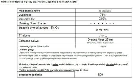 Piec wolnostojący 10kW Chamane 10 (górna średnica wylotu spalin: 180mm) - spełnia anty-smogowy EkoProjekt 86854945