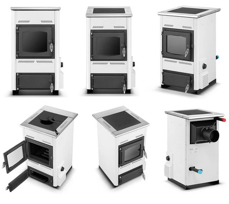 Kuchnia węglowa kocioł piec CO z płaszczem wodnym 10-12kW (kolor: biały, średnica wylotu spalin: 118 mm) - spełnia anty-smogowy EkoProjekt 99682647