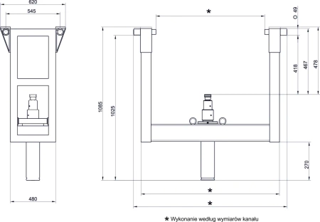 Podnośnik kanałowy do demontażu skrzyń biegów (udźwig: 2T) 62753996