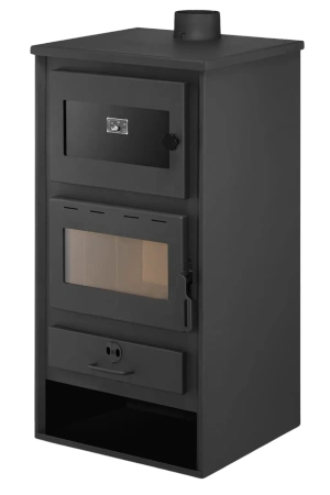 Piec piecyk kominek koza stalowy 10,6kW z piekarnikiem piekarnik na drewno (kolor: antracytowy) - spełnia anty-smogowy EkoProjekt 99683061