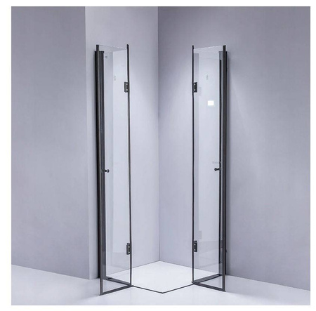 Kabina prysznicowa 80x80 szkło 6mm kwadrat czarna 23178187