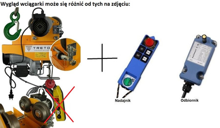 Elektryczna wyciągarka linowa 300/600 kg z elektrycznym wózkiem jezdnym 1T + Sterowanie radiowe / certyfikat/ 28881571