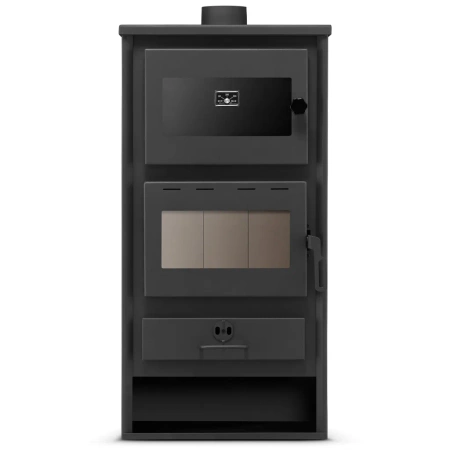 Piec piecyk kominek koza stalowy 10,6kW z piekarnikiem piekarnik na drewno (kolor: antracytowy) - spełnia anty-smogowy EkoProjekt 99683061