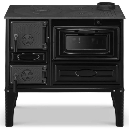 Kuchnia węglowa emaliowana z piekarnikiem 9,32–11,32 kW – kolor czarny – średnica wylotu spalin 130 mm 99682164