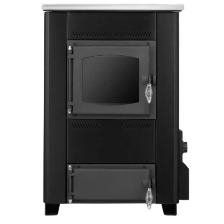 Piec kominek koza kuchenka kuchnia węglowa westfalka piecokuchnia kocioł CO z płaszczem wodnym 15-17kW (kolor: czarny, średnica wylotu spalin: 128 mm) - spełnia anty-smogowy EkoProjekt 99682652