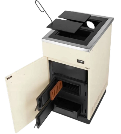 Kuchnia węglowa piec kominek z płaszczem wodnym CO 10-12kW (kolor: beż, średnica wylotu spalin: 120 mm) - spełnia anty-smogowy EkoProjekt 99681702