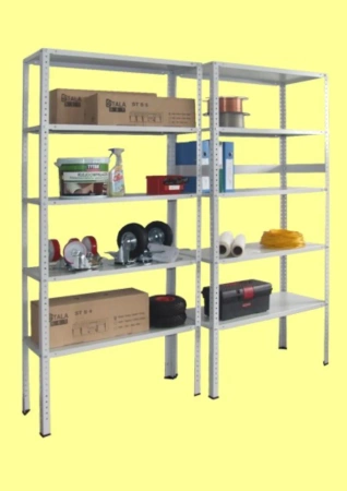 Regał metalowy bez osłon i przegród, standardowy, 6-półkowy (wymiary: 2000x955x425 mm) 16083231