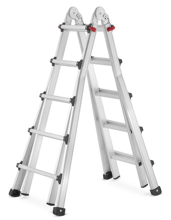 Drabina przegubowa teleskopowa 4x5 z opcją na schody (wysokość robocza: 6,50m) 99674995