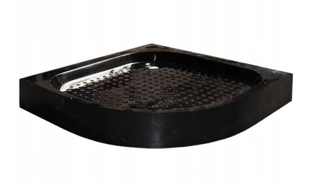 Calbati Brodzik 90x90 półokrągły 15cm czarny + syfon 23179601