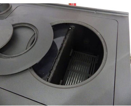 Kuchnia stalowo żeliwna z piekarnikiem 8-11kW, bez płaszcza wodnego (wylot spalin lewy: 120mm, kolor: biały) - spełnia anty-smogowy EkoProjekt 58477289