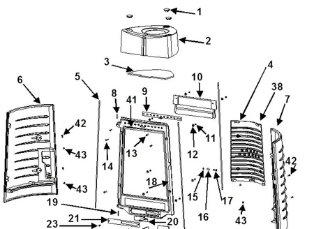 Piec wolnostojący 10kW Chamane 10 (górna średnica wylotu spalin: 180mm) - spełnia anty-smogowy EkoProjekt 86854945