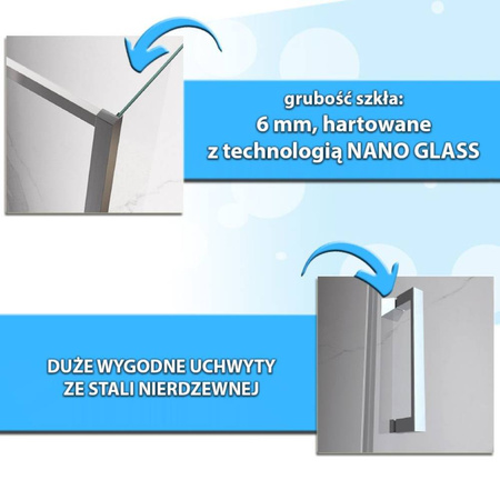 Kabina Prysznicowa 120x90 UCHYLNA OTWIERANA 23181653