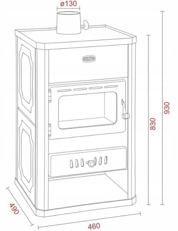 Piec stalowy wolnostojący z płaszczem wodnym 6,2/7,1kW - spełnia anty-smogowy EkoProjekt 04483320