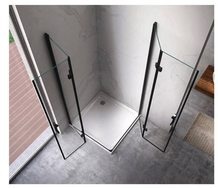 Kabina prysznicowa 80x80  black składana 6mm 23178210