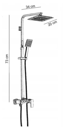 Bateria prysznicowa czarna zestaw + deszczownica 23178271