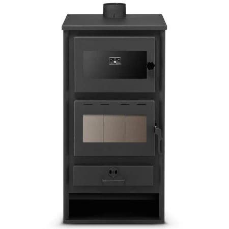 Piec piecyk kominek koza stalowy 10,6kW z piekarnikiem piekarnik na drewno (kolor: antracytowy) - spełnia anty-smogowy EkoProjekt 99683061