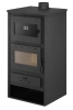 Piec piecyk kominek koza stalowy 10,6kW z piekarnikiem piekarnik na drewno (kolor: antracytowy) - spełnia anty-smogowy EkoProjekt 99683061