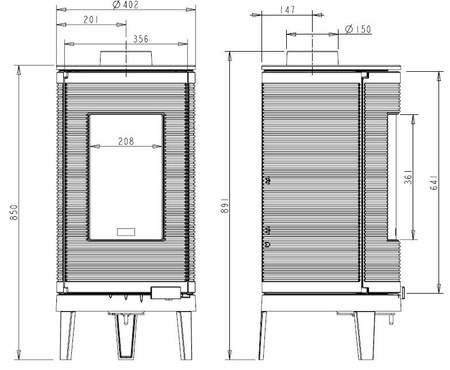 Piec wolnostojący 7kW Okino (wylot spalin: góra, kolor: antracyt) - spełnia anty-smogowy EkoProjekt 86854923