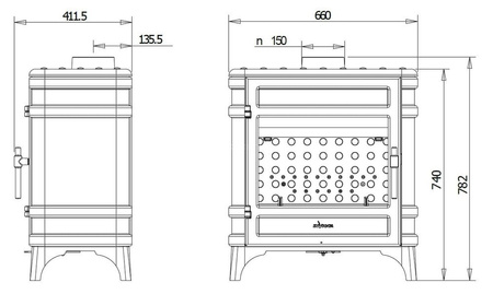 INVICTA Piec wolnostojący 12kW Siam z dolotem powietrza (kolor: antracyt) - spełnia anty-smogowy EkoProjekt 86876392