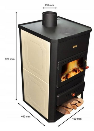 Piec stalowy wolnostojący z płaszczem wodnym 6+7,1=13,1 kW - spełnia anty-smogowy EkoProjekt 04482074