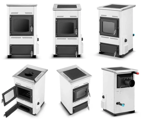 Kuchnia węglowa kocioł piec CO z płaszczem wodnym 10-12kW (kolor: biały, średnica wylotu spalin: 118 mm) - spełnia anty-smogowy EkoProjekt 99682647